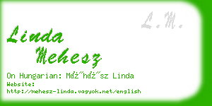 linda mehesz business card